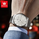 OLEVS 6653  Men's Flywheel design Automatic Mechanical Watch Deep Waterproof Stainless Steel Strap Sapphire Mirror Men Clock