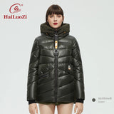 HaiLuoZi 2022 New Winter Women's Jacket Warm and Thick Fashion Female Parka High Quality Zipper Design Hooded Coat Women 886