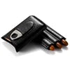 Wholesale Personalized Portable Cigar Travel Box Customized Tobacco Storage Tube Leather Cigar Humidor Case with Cutter