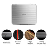CIGARLOONG Light Luxury Aviation Aluminum Sponge Lined Portable Cigar Humidor with Gift Box Packaging
