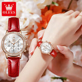 OLEVS 9933 Fashion Ladies Watches White Leather Female Waterproof Quartz Watch Women Watch Reloj