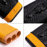 Estuche de lujo de cuero para humidor de cigarros, caja de cigarros portátil de viaje con cortador incorporado, diseño a prueba de humedad al por mayor