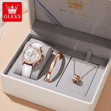 OLEVS 9933 Fashion Ladies Watches White Leather Female Waterproof Quartz Watch Women Watch Reloj