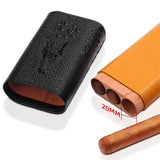 Estuche de lujo de cuero para humidor de cigarros, caja de cigarros portátil de viaje con cortador incorporado, diseño a prueba de humedad al por mayor