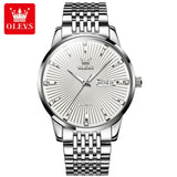 OLEVS 6653  Men's Flywheel design Automatic Mechanical Watch Deep Waterproof Stainless Steel Strap Sapphire Mirror Men Clock