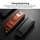 High Quality Leather Cigar Case Box 3-Finger Portable Travel Case Humidors With Cigar Cutter for Outdoor