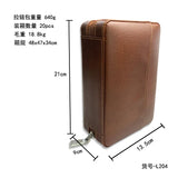 Humidor à cigares de luxe en cuir avec logo personnalisé et finition laquée, étui de voyage portable avec surface polie et humidificateur