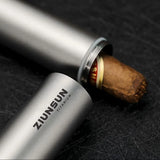 Tube à cigares en titane Humidor de voyage portable, construction robuste, transport facile en poche, humidor de voyage pour un usage quotidien