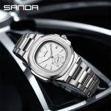 SANDA Business Classics Men Watch Luxury Fashion Quartz Wristwatch Male Stainless Steel Strap Waterproof Calendar Watch 7020