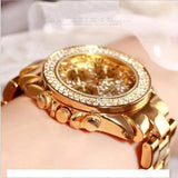 Surprise  Price  Luxury Quartz Watch Men Rhinestone Hop Steel Diamonds  Gold Women's Watch