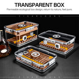 CIGARLOONG boîte à cigares transparente scellée et nourrie peut contenir 30 cigares, avec hygromètre intégré Cave à cigares