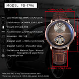 PAGANI DESIGN PD-1796 Automatic Mechanical Men Watches PU Leather Strap 100M Waterproof Timepiece Fashion  Wristwatch for Men