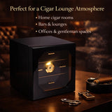 Armario Humidor para Puros de Lujo al por Mayor con Acabado Negro Brillante Tipo Piano, de Madera de Cedro, Estuche de Almacenamiento Hidratante para Bar y Banquetes