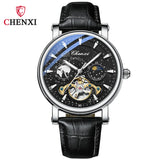 New CHENXI Mechanical Watches Top Brand Luxury Leather Strap Fashion Business Watch for Men Skeleton Automatic Watch Luminous