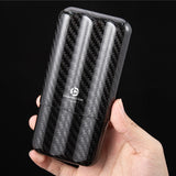 Modern Luxury Carbon Fiber Mirror Cigar Case Lightweight Travel Tube Humidor Pressure Resistant Vintage Cigar Cover Box