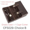 Custom Coffee Color Leather Cigar Humidor 7 Slot Portable Travel Cigar Case with Moisturizing Agent Slot