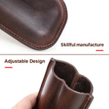 Factory Price Portable Genuine Leather Cigar Box Travel Humidor Holder 2 Tube Cigar Case Leather