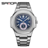 SANDA Business Classics Men Watch Luxury Fashion Quartz Wristwatch Male Stainless Steel Strap Waterproof Calendar Watch 7020