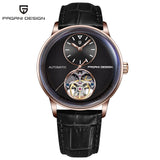 PAGANI DESIGN PD-1796 Automatic Mechanical Men Watches PU Leather Strap 100M Waterproof Timepiece Fashion  Wristwatch for Men