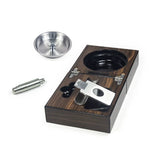 Cenicero Cortador Perforador de Cigarros Plegable Portátil con Acabado de Madera y Pintura de Piano Caja de Regalo Accesorios de Lujo para Cigarros Humidor Caja de Cigarros