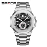 SANDA Business Classics Men Watch Luxury Fashion Quartz Wristwatch Male Stainless Steel Strap Waterproof Calendar Watch 7020