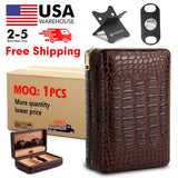 Estuche de viaje para cigarros en stock - Humidor de cuero sintético de madera personalizado para accesorios de almacenamiento de cigarros Entrega rápida