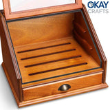 Humidor de puros de fibra de carbono lacada, cedro español de alta calidad, caja hecha a mano, estuche de escritorio vintage, humidificador, puros multicapa