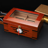 Hot Selling Large Capacity Humidor with Hygrometer and Humidifier, Holds Approx.100 Cigars Double Compartment Cedar Humidor Gift