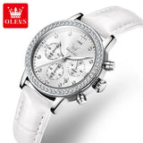 OLEVS 9933 Fashion Ladies Watches White Leather Female Waterproof Quartz Watch Women Watch Reloj