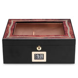 Handmade Modern Luxury Cedar Wood Lacquer Cigar Humidor with Humidifier Hygrometer Glass Top