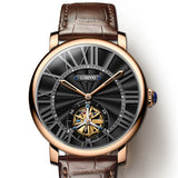 For LOBINNI Custom Luxury Men's Mechanical Watch Waterproof Automatic with Stainless Steel and Leather Band Business Style