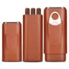 High Quality Leather Cigar Case Box 3-Finger Portable Travel Case Humidors With Cigar Cutter for Outdoor