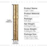 CIGARLOONG Cigar Tube Humidor in Gift Box Luxury Style Alloy Small Size Cigar Tube for One Cigars