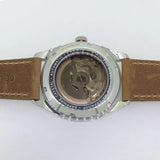 men automatic watch,mens watches PARNIS man mechanical wristwatch waterproof luminous clock leather strap relogio luxury brand