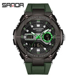 SANDA New Men's Watches Outdoor Sport Quartz Digital Watch 50M Waterproof Wristwatch for Men Relogio Masculino 3123 Clock