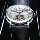 For LOBINNI Custom Luxury Men's Mechanical Watch Waterproof Automatic with Stainless Steel and Leather Band Business Style