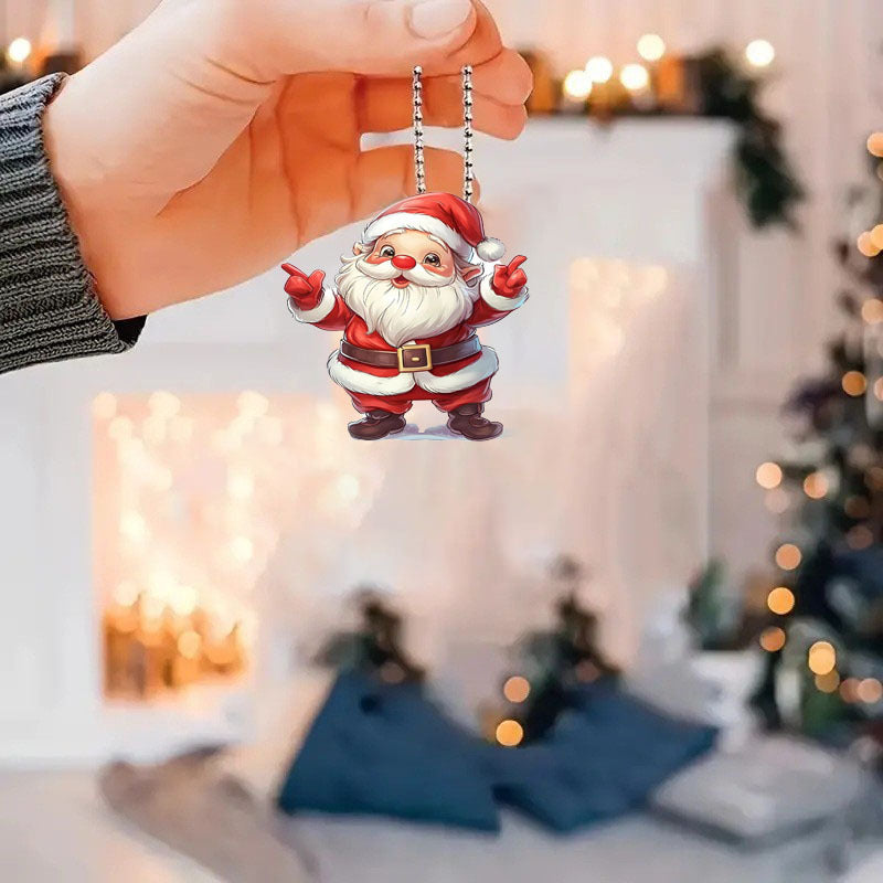 New Kawaii Cartoon Characters Christmas Tree Decoration Hanging Santa Claus Home Car Decorations Hanging Ornaments Wholesale