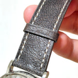 Mechanical watch in Arabic style Stainless steel watch case manual chain adjustment Large case 45mm Camel leather strap