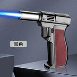 New Metal High Fire Spray Gun Windproof Jet Blue Flame Gas Lighter Safety Lock Switch Outdoor Camping BBQ Kitchen Cigar Lighters