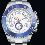Premium Automatic Mechanical Mens Watches 44mm Matte High Grade Steel Sapphire Crystal Blue Accent Luminous Bezel Sweat Proof