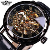 T-Winner Fashion Classic Roma Watch Men Gold Skeleton Watches Men Mechanical Hand Wind Wristwatches Cheap Price Reloj Hombre