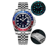 ADDIESDIVE Watch For Man Quartz GMT 20Bar Waterproof BGW9 Super Luminous 316L Stainless Steel Ceramic Bezel Watch