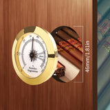 50MM Cigar Analog Hygrometer Humidor Small Electric Humidor for Cigars Humidity Tester Cigar Accessories Gold