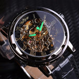 T-Winner Fashion Classic Roma Watch Men Gold Skeleton Watches Men Mechanical Hand Wind Wristwatches Cheap Price Reloj Hombre