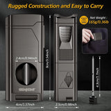 Cigar Lighter 4 Jet Flame Cigar Lighters with Cigar Cutter Cigar Accessories Cigar Draw Enhancer Windproof Refillable Butane