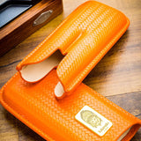 LUBINSKI Cigar Case Travel Humidor Portable 2 Holder Cigar Storage Bag Outdoor Leather Cigar Tube Gift Box