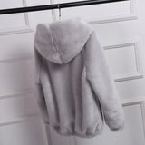 Spring Autumn and Winter 2023 New Korean Rex Rabbit Fur Imitation Fur Women's Coat Short Faux Mink Velvet Loose Plush Hooded