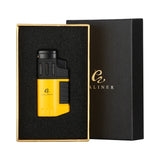 GALINER Cigar Lighter With Punch Smoking Accessories Windproof 4 Jet Blue Flame Torch Lighters For Cigar