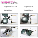 Men Polarized Flip Up Clip On Sunglasses Women Vintage Anti Glare Lens Pilot Sun Glasses Driving Night Vision Uv400 Gafas De Sol