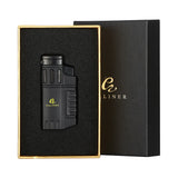 GALINER Cigar Lighter With Punch Smoking Accessories Windproof 4 Jet Blue Flame Torch Lighters For Cigar